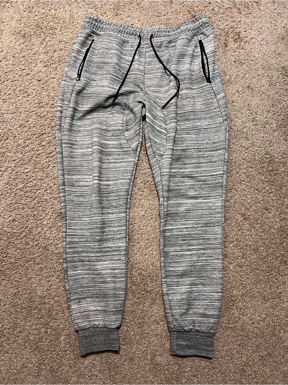 Buffalo David Bitton Men's Heather Gray Jogger Sweatpants with Black Accents